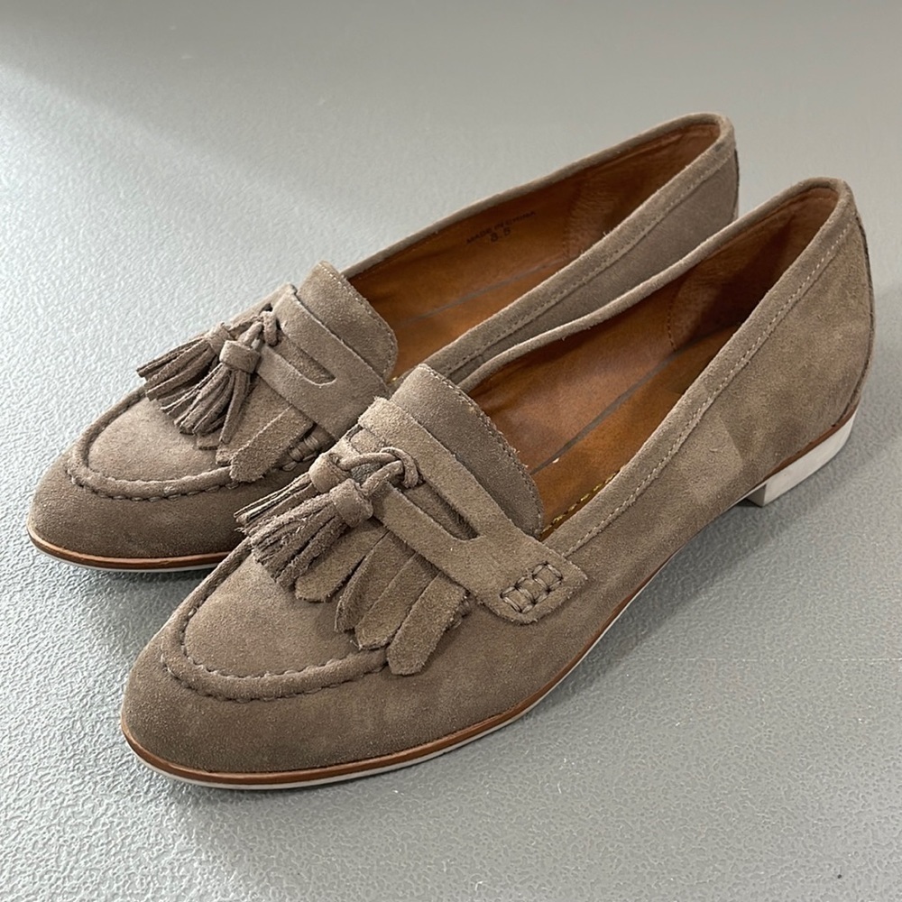 DV by Dolce Vita Taupe Suede Tassel Loafers